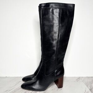 Vince Camuto Caseyl Black Leather Heeled Tall Boot 10M